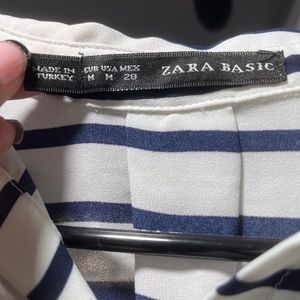 Zara Basic sheer long sleeve blouse